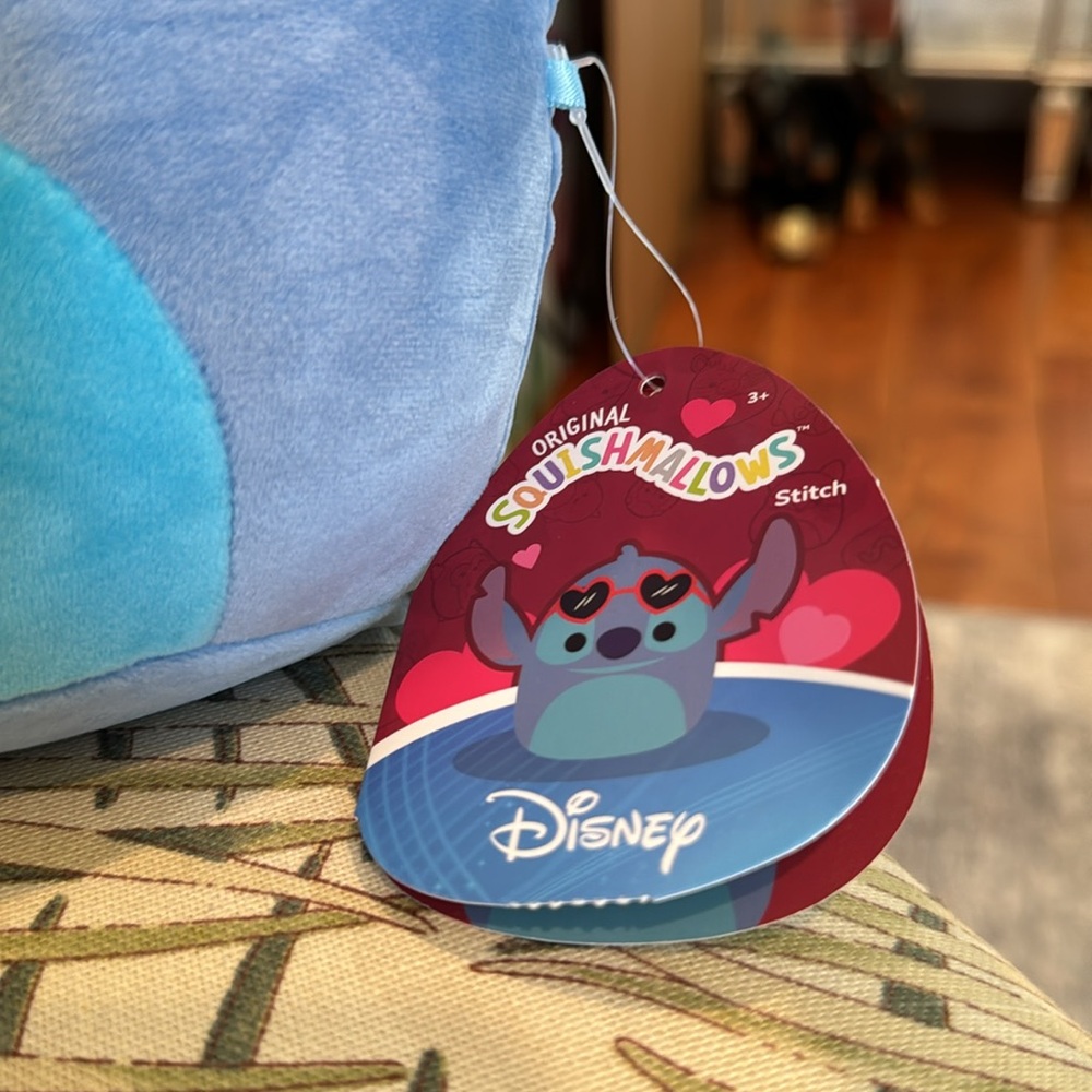 *NEW* DISNEY SQUISHMALLOW PINK ANGEL & BLUE STITCH PLUSH SET - Picture 5 of 9